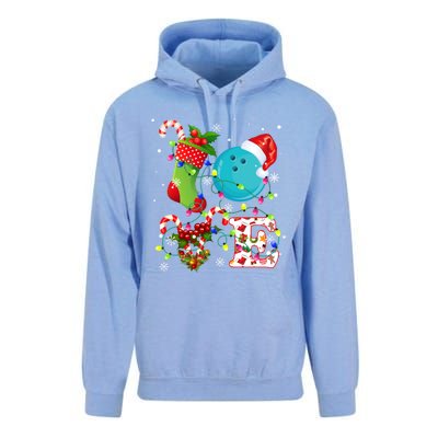 Bowling Ball Xmas Lighting Santa Love Bowling Ball Christmas Great Gift Unisex Surf Hoodie