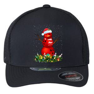 Bowling Ball Xmas Santa Bowling Ball Snowman Christmas Flexfit Unipanel Trucker Cap