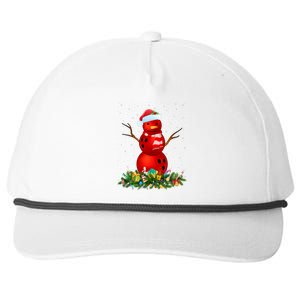 Bowling Ball Xmas Santa Bowling Ball Snowman Christmas Snapback Five-Panel Rope Hat