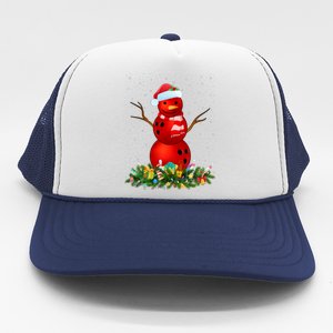 Bowling Ball Xmas Santa Bowling Ball Snowman Christmas Trucker Hat