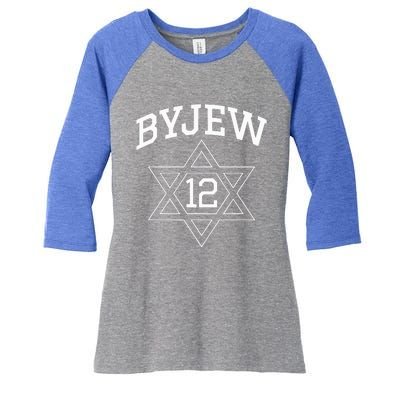 Byjew Women's Tri-Blend 3/4-Sleeve Raglan Shirt