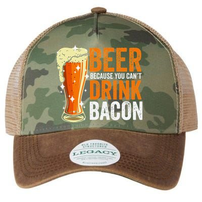 Beer Because You CanT Drink Bacon Funny Saying Design Legacy Tie Dye Trucker Hat