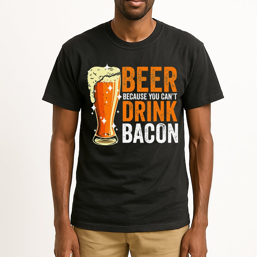 Beer Because You CanT Drink Bacon Funny Saying Design Tall T-Shirt