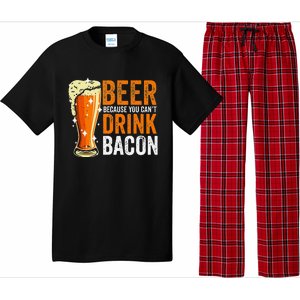 Beer Because You CanT Drink Bacon Funny Saying Design Pajama Set