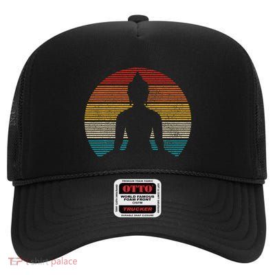 Buddha Buddhism Zen Spiritual Yoga Meditation High Crown Mesh Back Trucker Hat