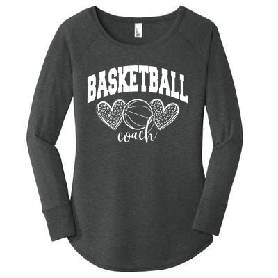 Basketball Coach Leopard Print Women's Perfect Tri Tunic Long Sleeve Shirt