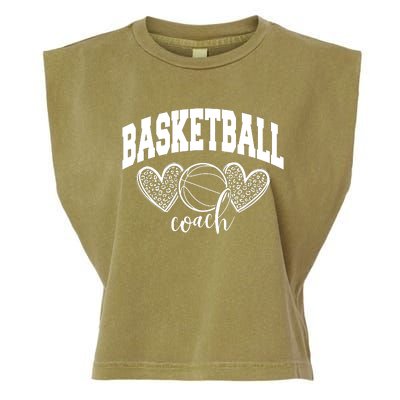 Basketball Coach Leopard Print Garment-Dyed Women's Muscle Tee