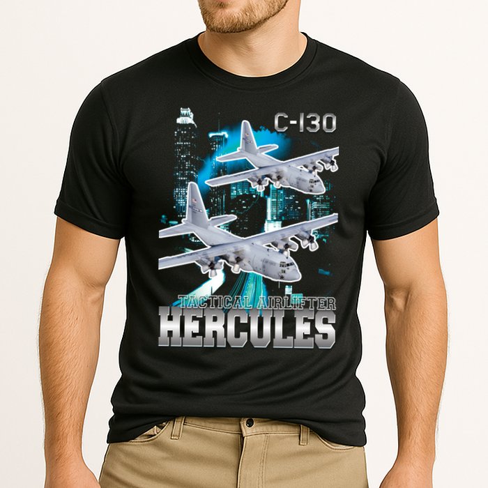 Bootleg C 130 Hercules USAF Aircraft Cooling Performance Crew T-Shirt