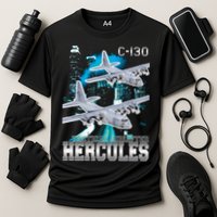 Bootleg C 130 Hercules USAF Aircraft Cooling Performance Crew T-Shirt