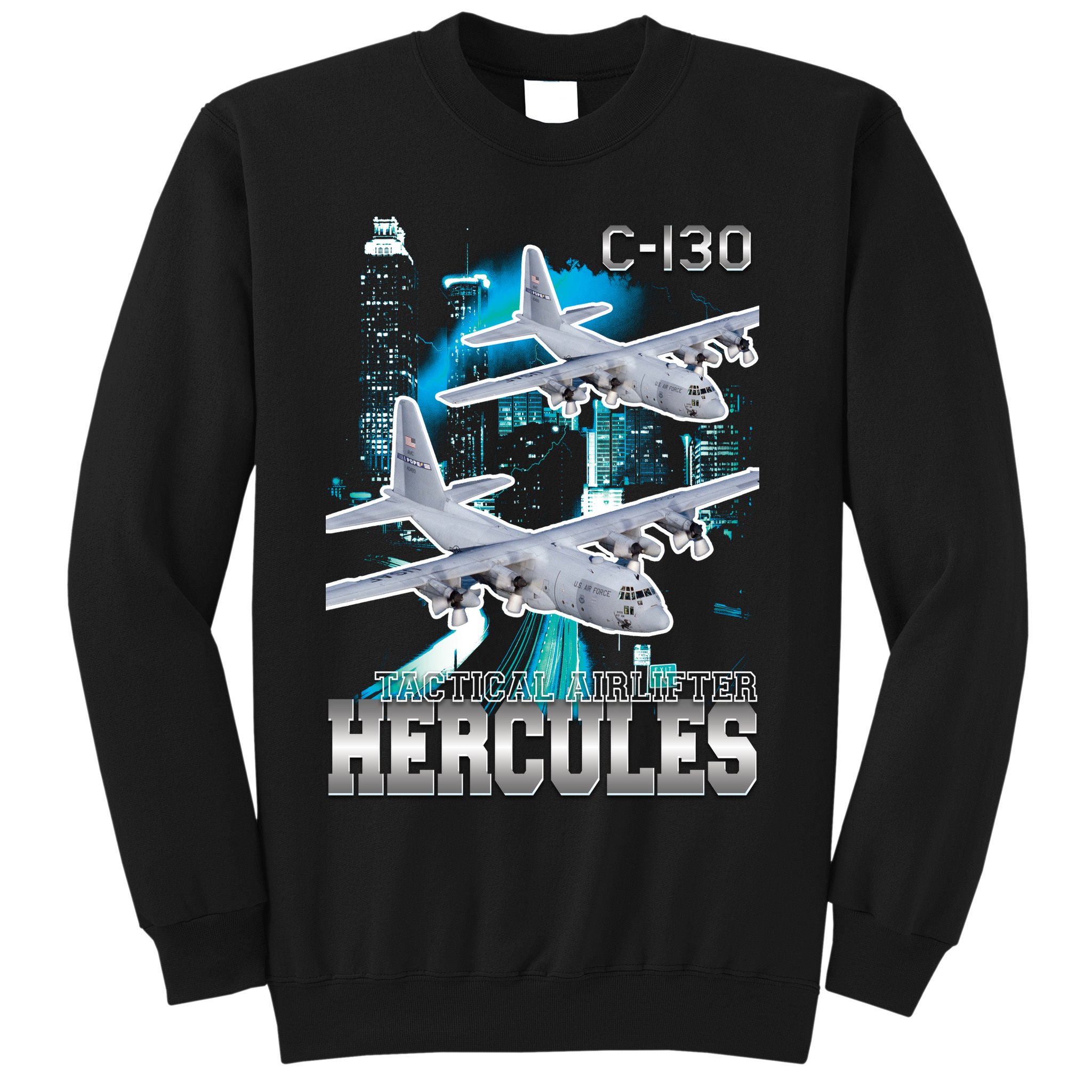 Bootleg C 130 Hercules USAF Aircraft Sweatshirt