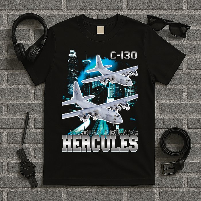 Bootleg C 130 Hercules USAF Aircraft T-Shirt