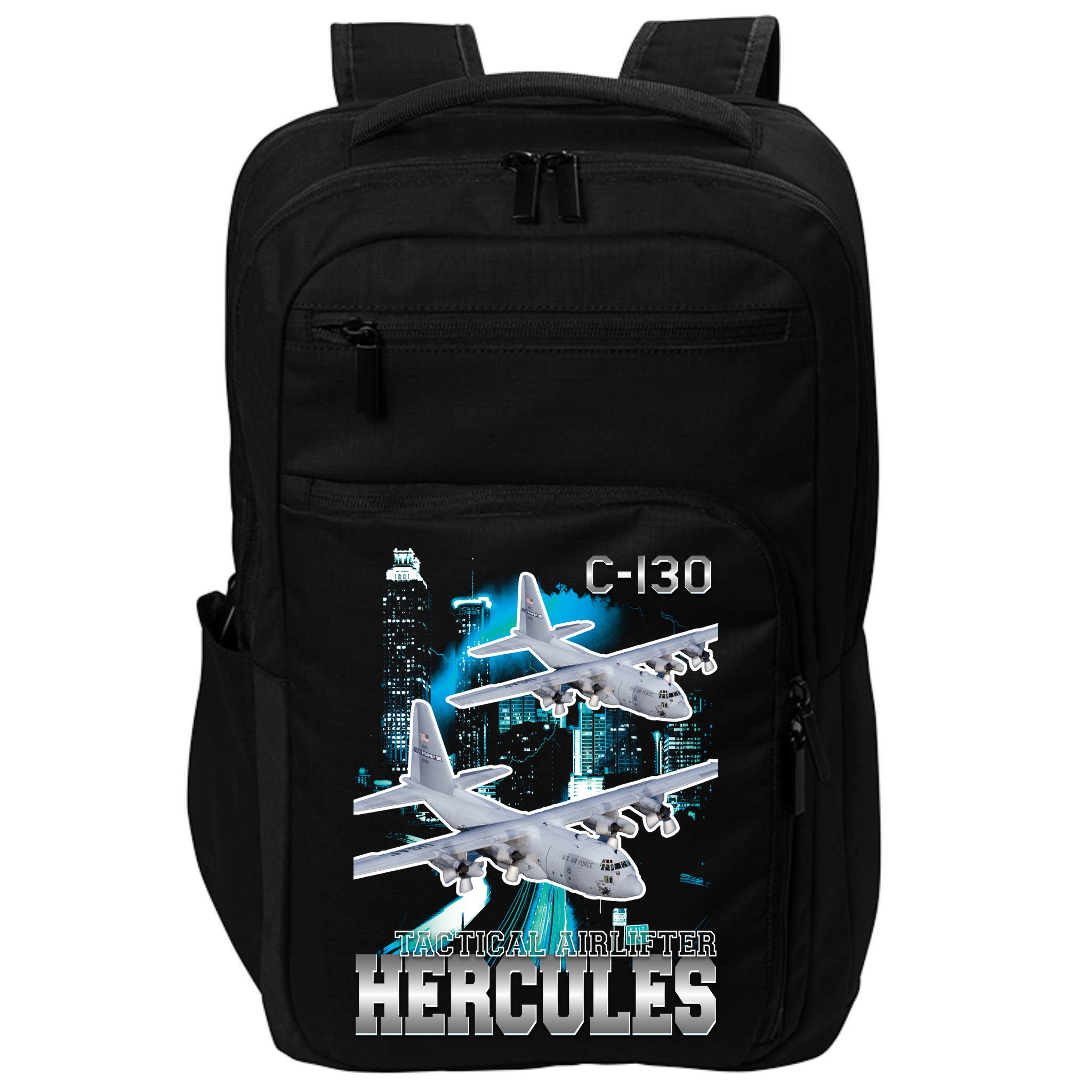 Bootleg C 130 Hercules USAF Aircraft Impact Tech Backpack