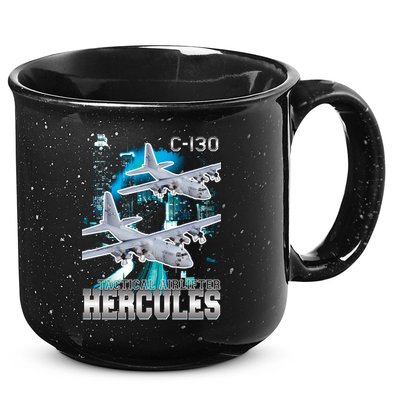 Bootleg C 130 Hercules USAF Aircraft 15oz Campfire Ceramic Mug