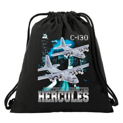Bootleg C 130 Hercules USAF Aircraft Drawstring Bag