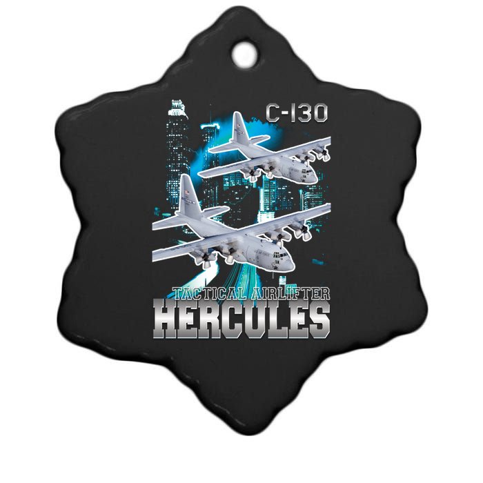 Bootleg C 130 Hercules USAF Aircraft Ceramic Star Ornament