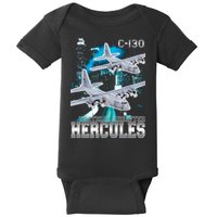 Bootleg C 130 Hercules USAF Aircraft Baby Bodysuit