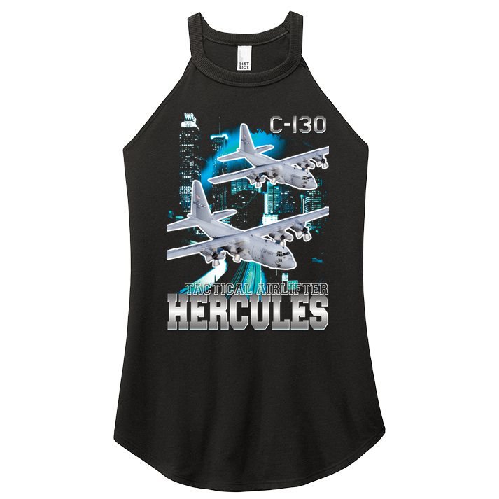 Bootleg C 130 Hercules USAF Aircraft Women's Perfect Tri Rocker Tank