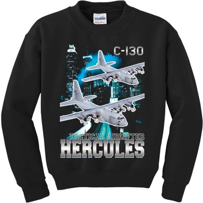 Bootleg C 130 Hercules USAF Aircraft Kids Sweatshirt