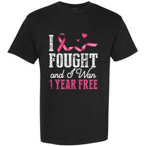 Breast Cancerversary 1 Year Breast Cancer Free Gift Garment-Dyed Heavyweight T-Shirt