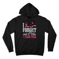 Breast Cancerversary 1 Year Breast Cancer Free Gift Hoodie