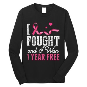 Breast Cancerversary 1 Year Breast Cancer Free Gift Long Sleeve Shirt