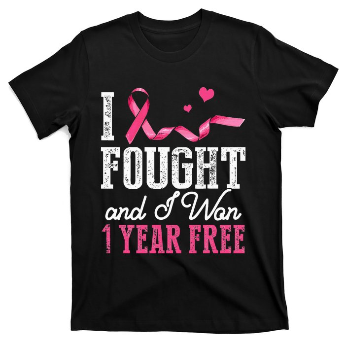 Breast Cancerversary 1 Year Breast Cancer Free Gift T-Shirt