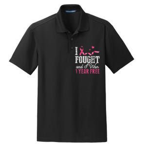 Breast Cancerversary 1 Year Breast Cancer Free Gift Dry Zone Grid Polo