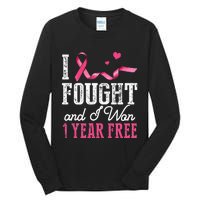 Breast Cancerversary 1 Year Breast Cancer Free Gift Tall Long Sleeve T-Shirt