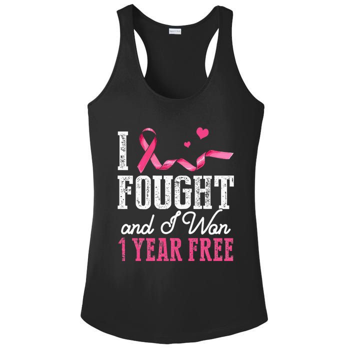 Breast Cancerversary 1 Year Breast Cancer Free Gift Ladies PosiCharge Competitor Racerback Tank