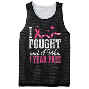 Breast Cancerversary 1 Year Breast Cancer Free Gift Mesh Reversible Basketball Jersey Tank