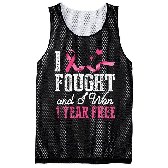 Breast Cancerversary 1 Year Breast Cancer Free Gift Mesh Reversible Basketball Jersey Tank