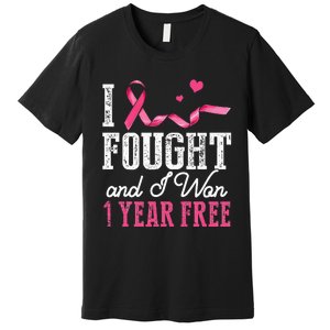 Breast Cancerversary 1 Year Breast Cancer Free Gift Premium T-Shirt