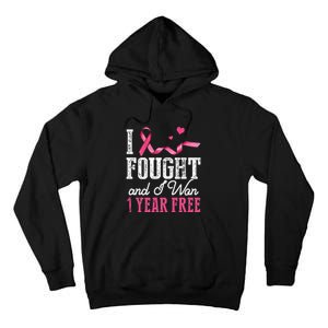 Breast Cancerversary 1 Year Breast Cancer Free Gift Tall Hoodie