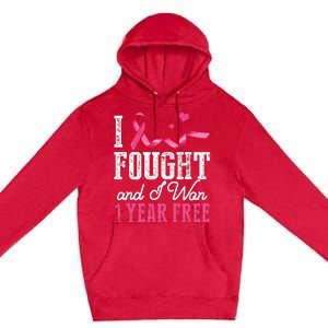 Breast Cancerversary 1 Year Breast Cancer Free Gift Premium Pullover Hoodie