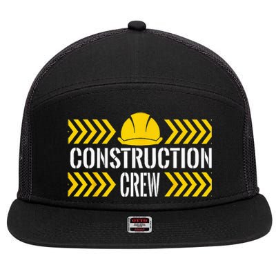 Birthday Crew 1st Construction Birthday Truck Party 7 Panel Mesh Trucker Snapback Hat