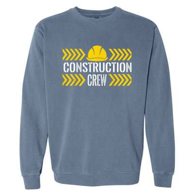 Birthday Crew 1st Construction Birthday Truck Party Garment-Dyed Sweatshirt