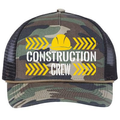 Birthday Crew 1st Construction Birthday Truck Party Retro Rope Trucker Hat Cap