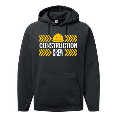 Birthday Crew 1st Construction Birthday Truck Party Performance Fleece Hoodie