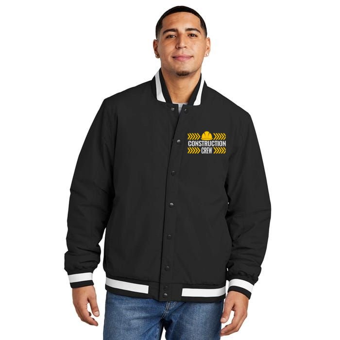 Birthday Crew 1st Construction Birthday Truck Party Insulated Varsity Jacket