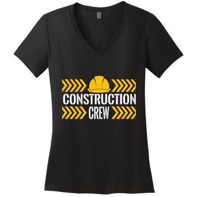 Birthday Crew 1st Construction Birthday Truck Party Women's V-Neck T-Shirt