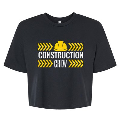 Birthday Crew 1st Construction Birthday Truck Party Bella+Canvas Jersey Crop Tee