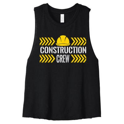 Birthday Crew 1st Construction Birthday Truck Party Women's Racerback Cropped Tank