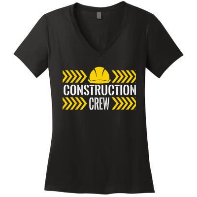 Birthday Crew 1st Construction Birthday Truck Party Women's V-Neck T-Shirt