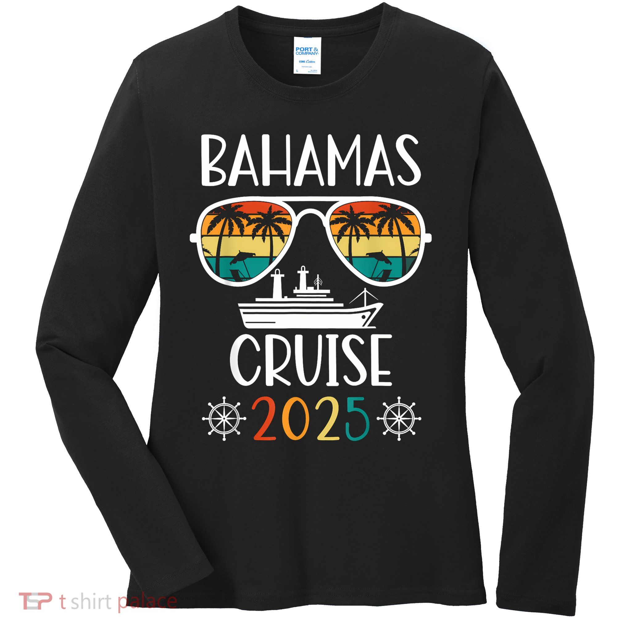 Bahamas Cruise 2025 Vacation Trip Matching Family Group Ladies Long Sleeve Shirt