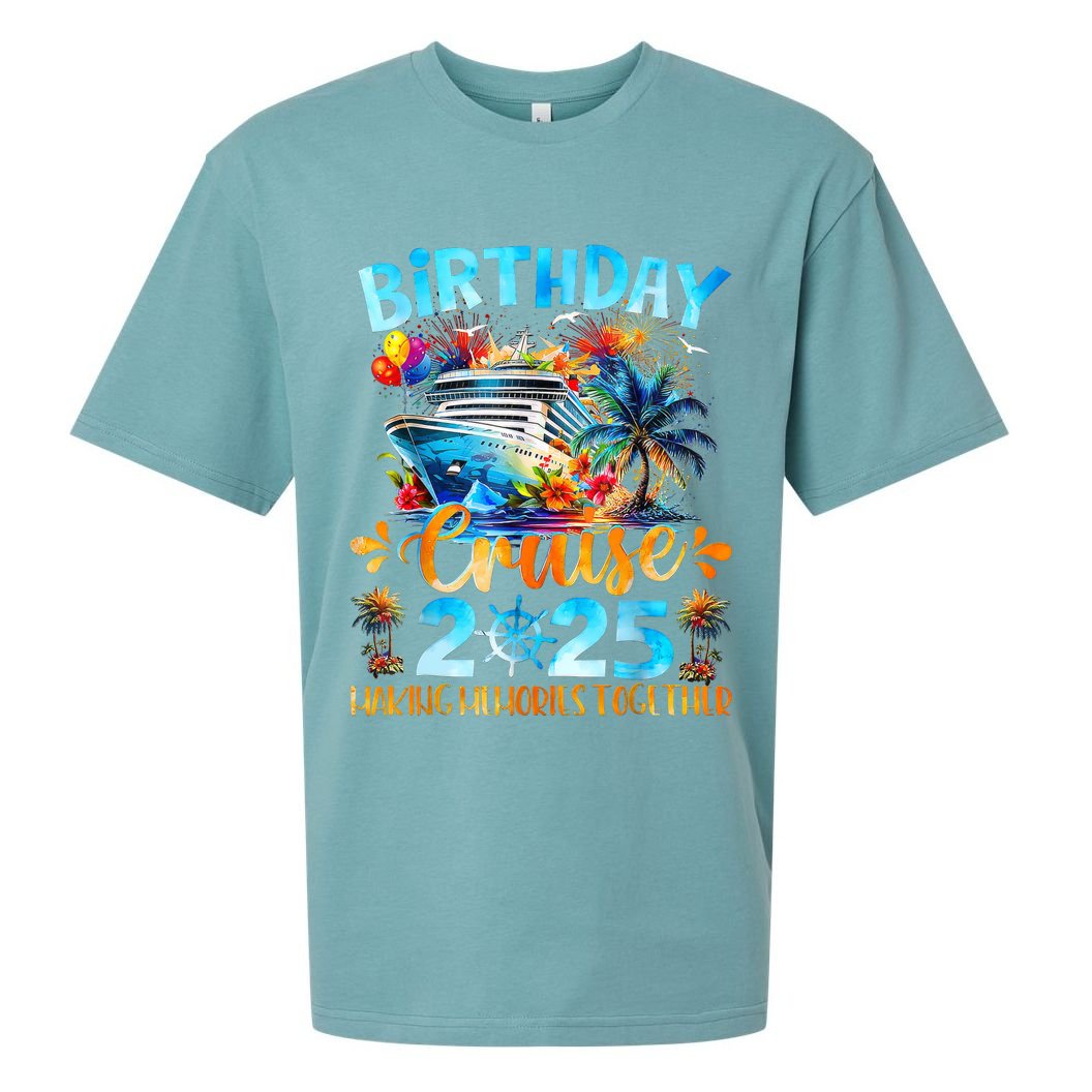 Birthday Cruise 2025 Making Memories Together Family Group  Sueded Cloud Jersey T-Shirt