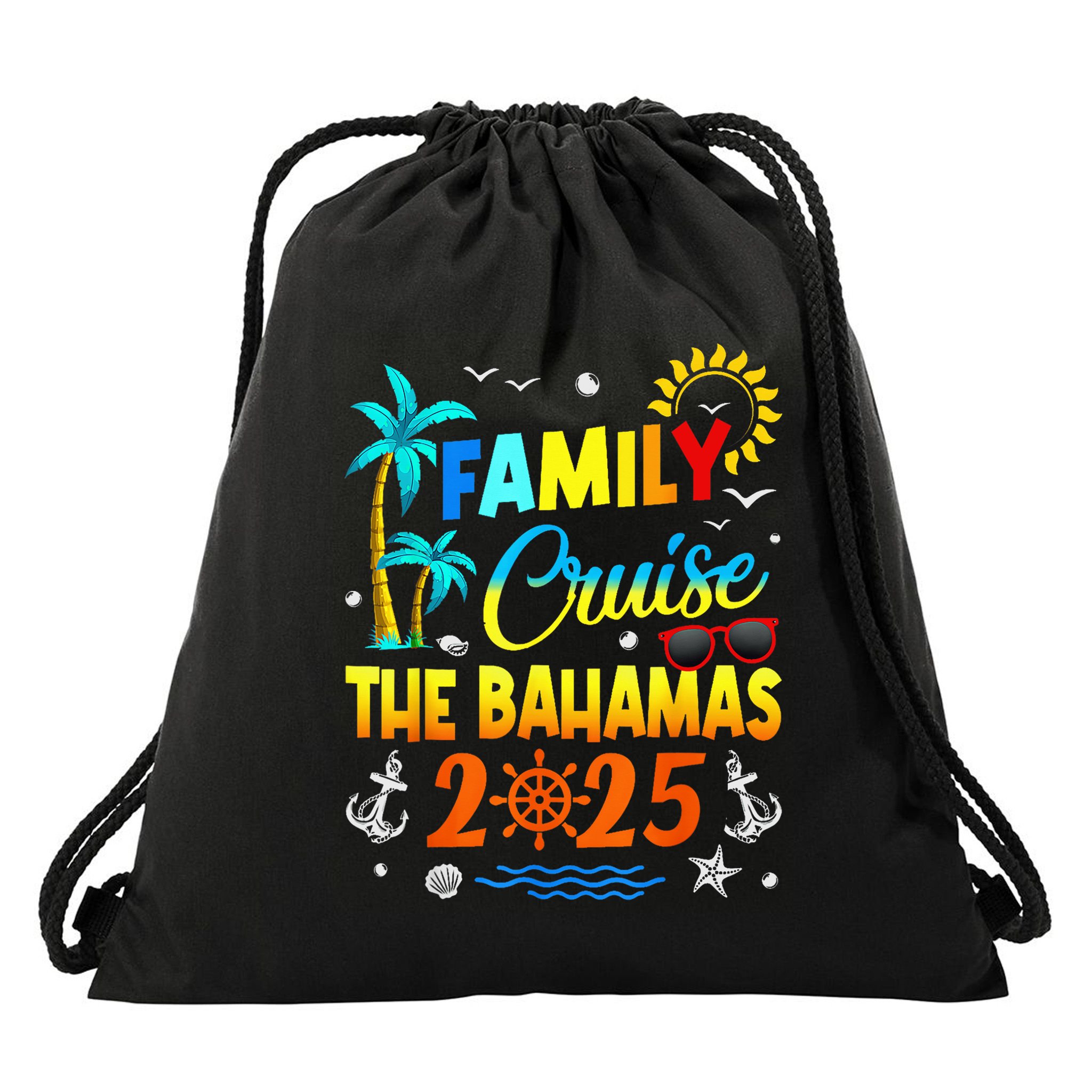 Bahamas Cruise 2025 Family Friends Group Vacation Matching Drawstring Bag