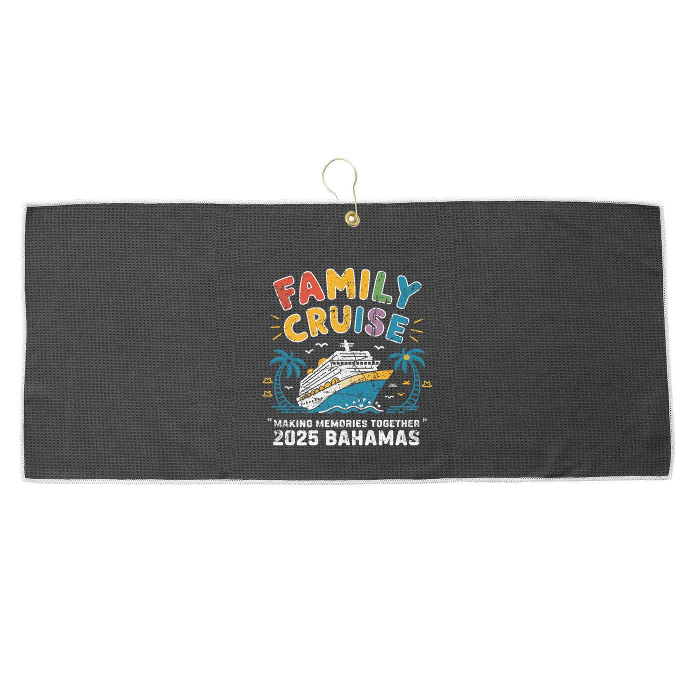 Bahamas Cruise 2025 Family Friends Group Vacation Matching Large Microfiber Waffle Golf Towel