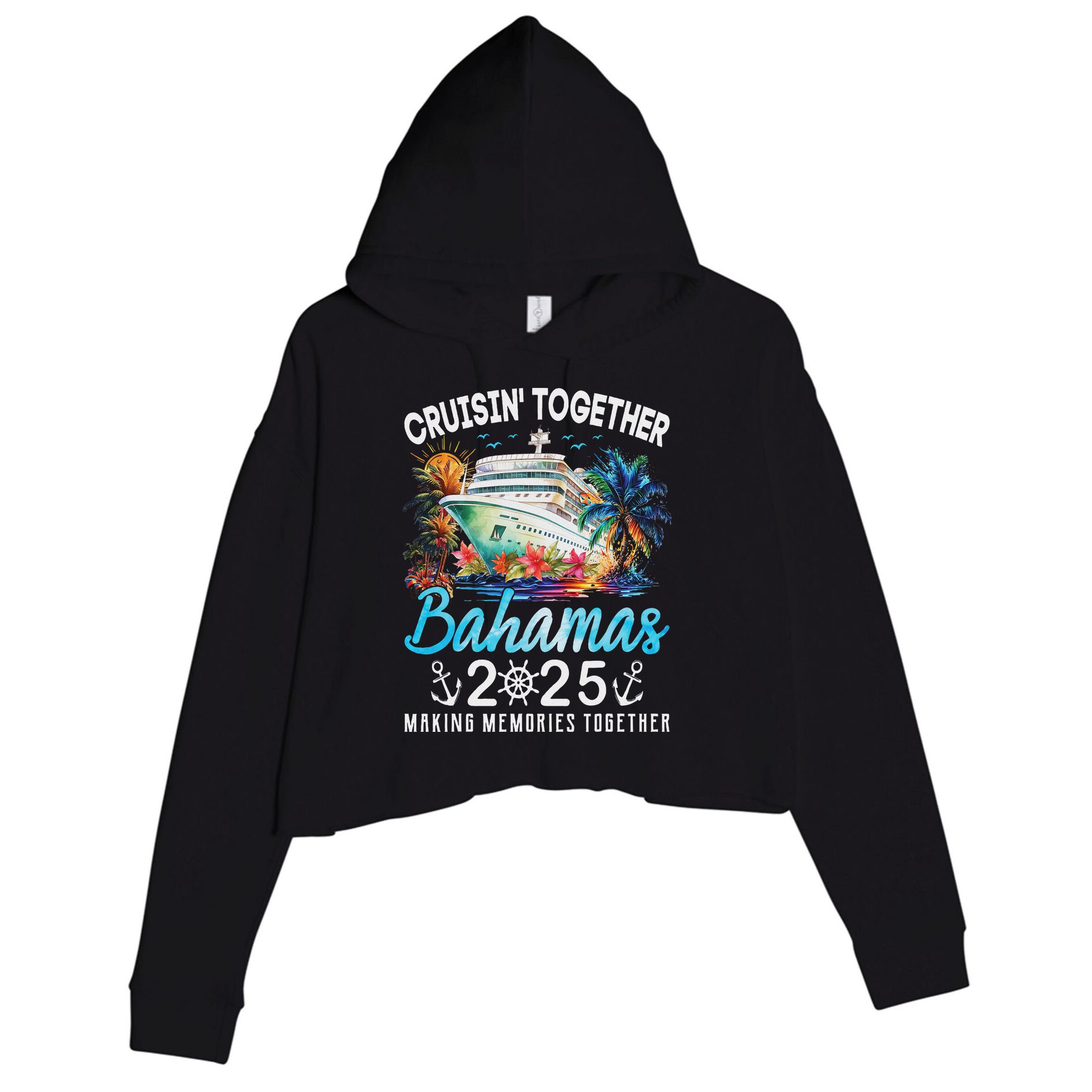 Bahamas Cruise 2025 Family Matching Cruise Bahamas Vacation Crop Fleece Hoodie