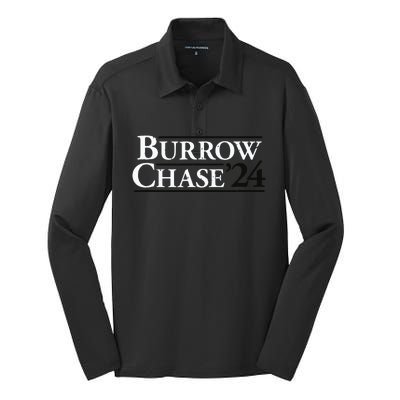 Burrow Chase 2024 Funny Burrow Chase 24 Silk Touch Performance Long Sleeve Polo