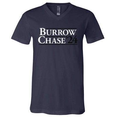 Burrow Chase 2024 Funny Burrow Chase 24 V-Neck T-Shirt